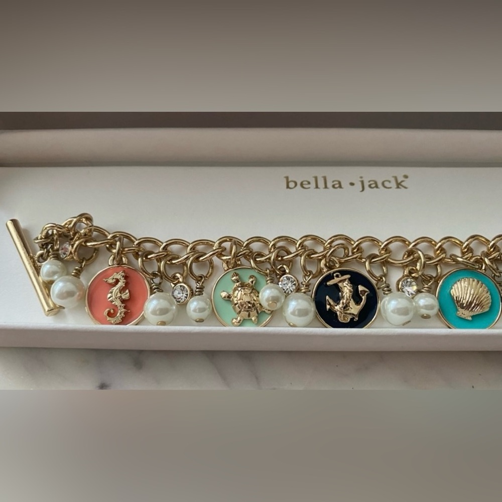•NIB•Bella Jack Ladies Nautical Gold Toned Toggle Bracelet